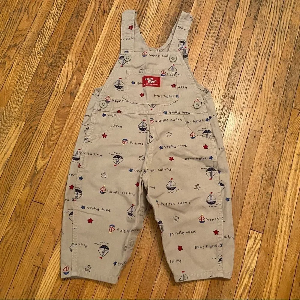 Vintage Osh Kosh B’Gosh Baby B’Gosh khaki/tan sailing/boating overalls